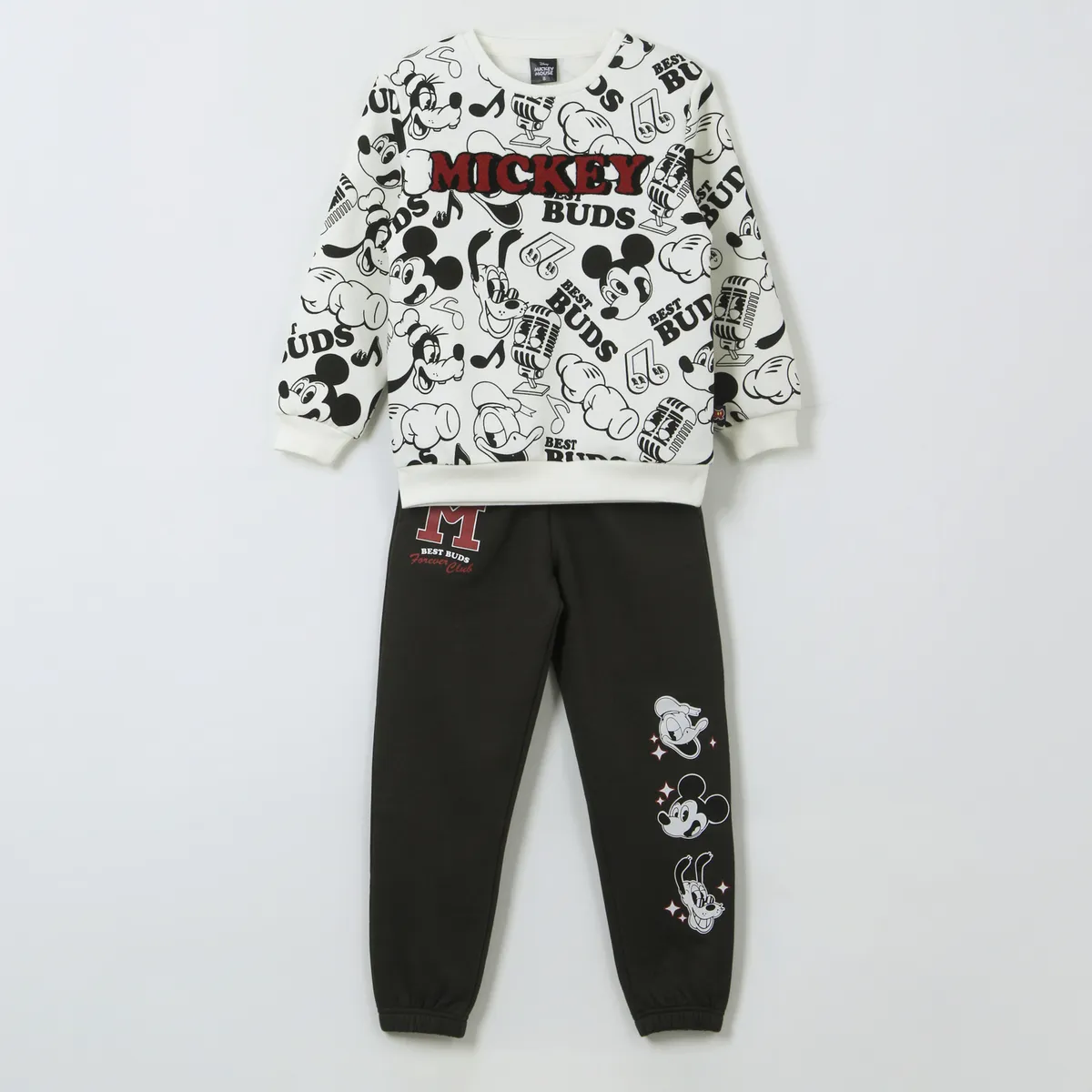 DISNEY - Conjunto Buzo Niño Full Print Mickey Mouse Negro Disney