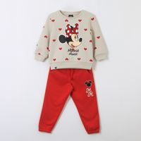 Conjunto Buzo Niña Print Corazones Minnie Beige