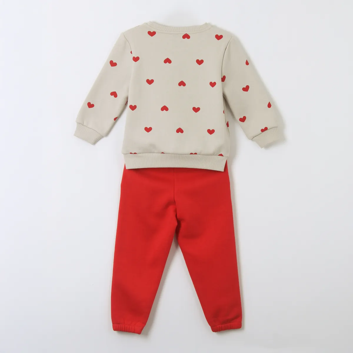 DISNEY - Conjunto Buzo Niña Print Corazones Minnie Beige Disney