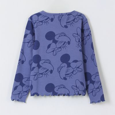 Imagen 2 del producto Polera Manga Larga Niña Rib Print Minnie Mouse Azul