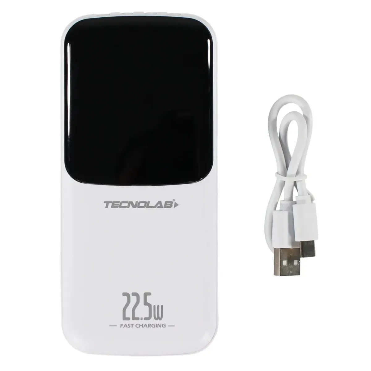 TECNOLAB - Power Bank 15000mAh 22.5W con 4 Cables Integrados Blanco - PS
