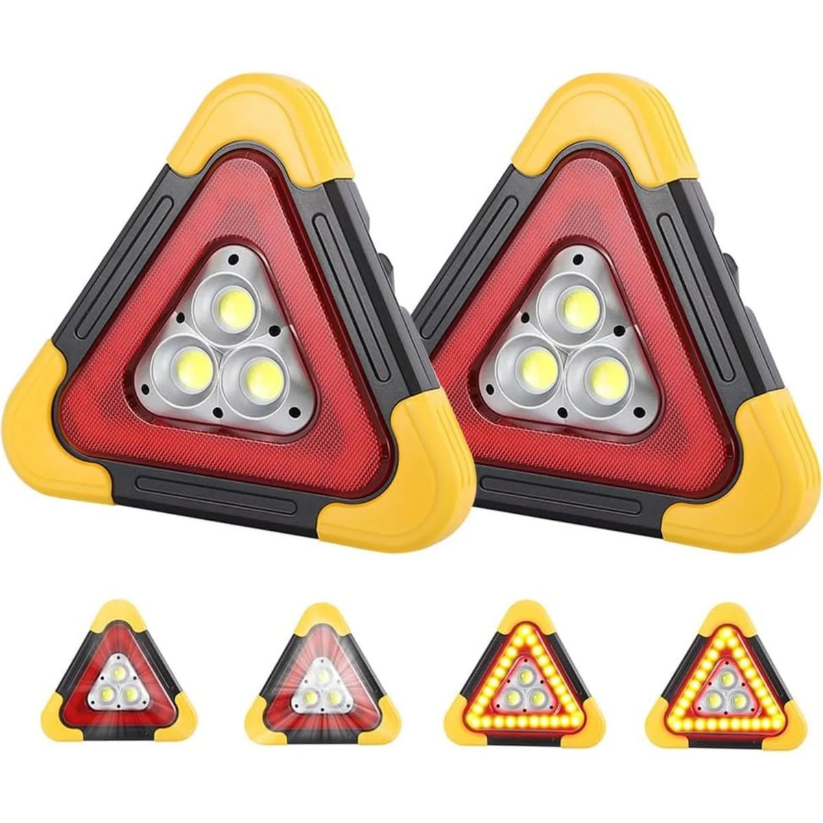 MOVI - TRIANGULO DE EMERGENCIA LED RECARGABLE SOLAR Y USB CON LINTERNA