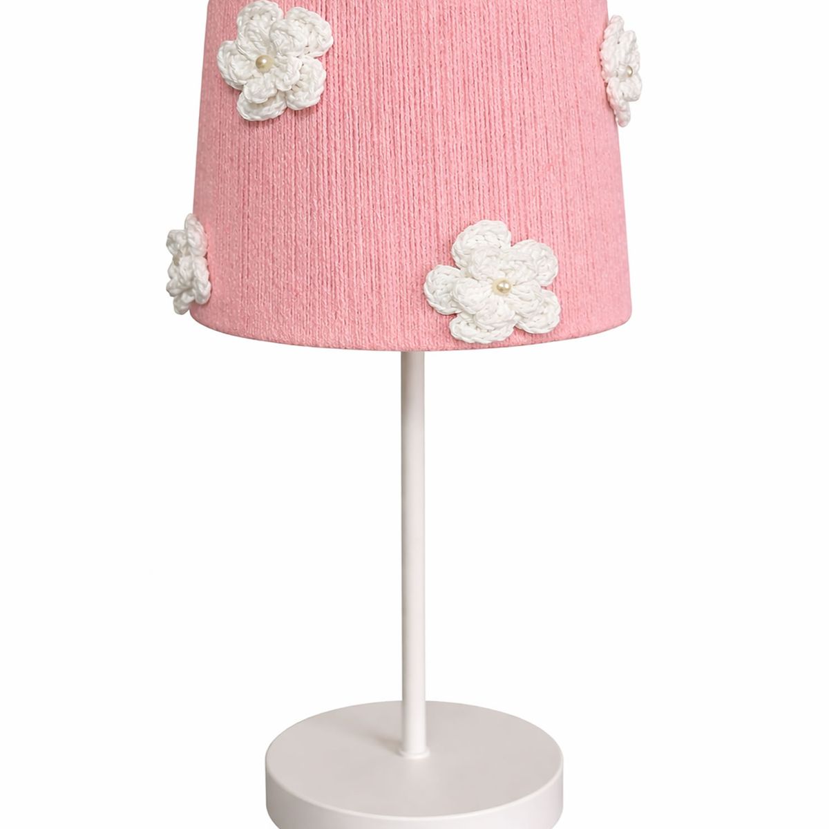 DECORACION CREATIVA - Lampara Infantil  Mesa -  Linea Flor de Algodón Blanca