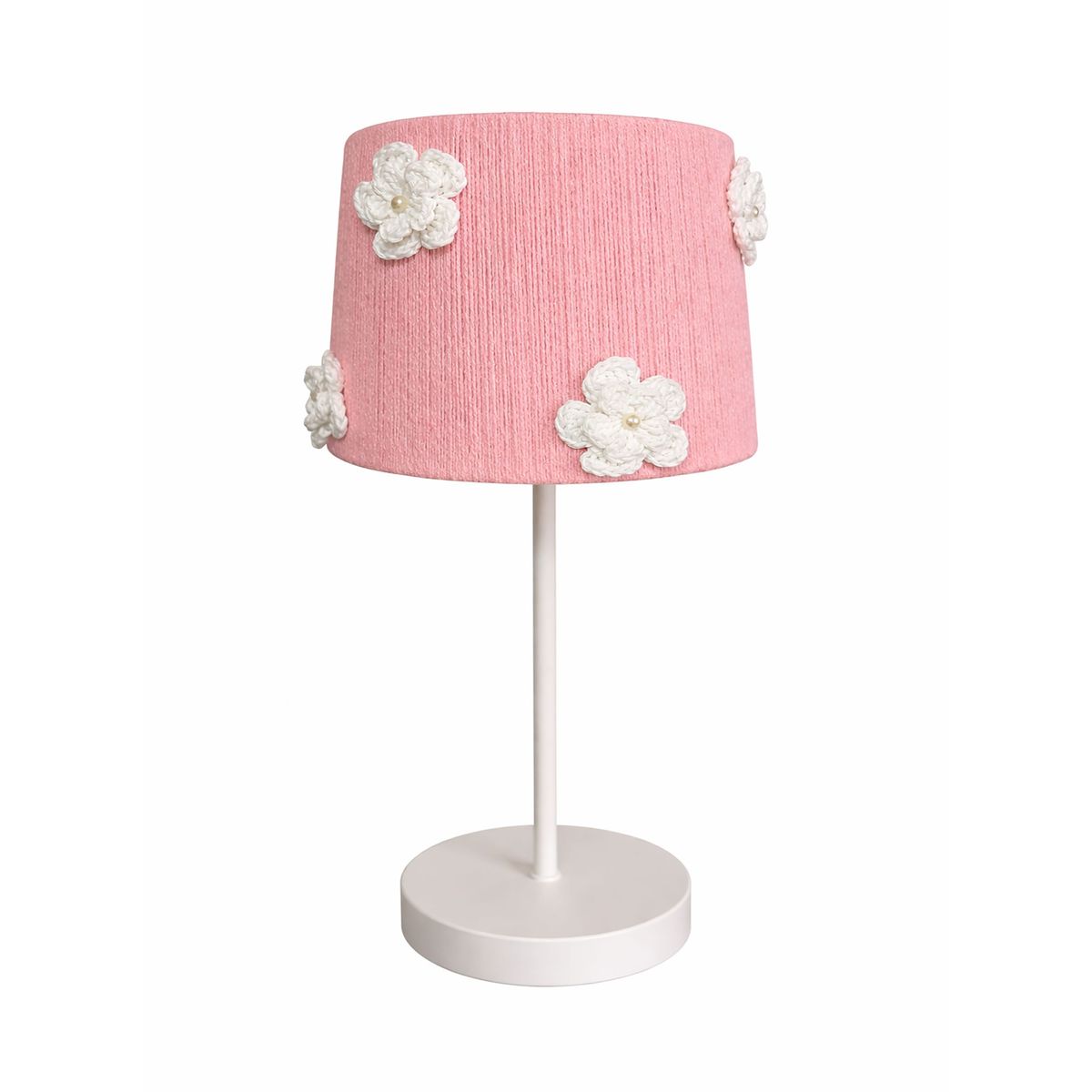 DECORACION CREATIVA - Lampara Infantil  Mesa -  Linea Flor de Algodón Blanca