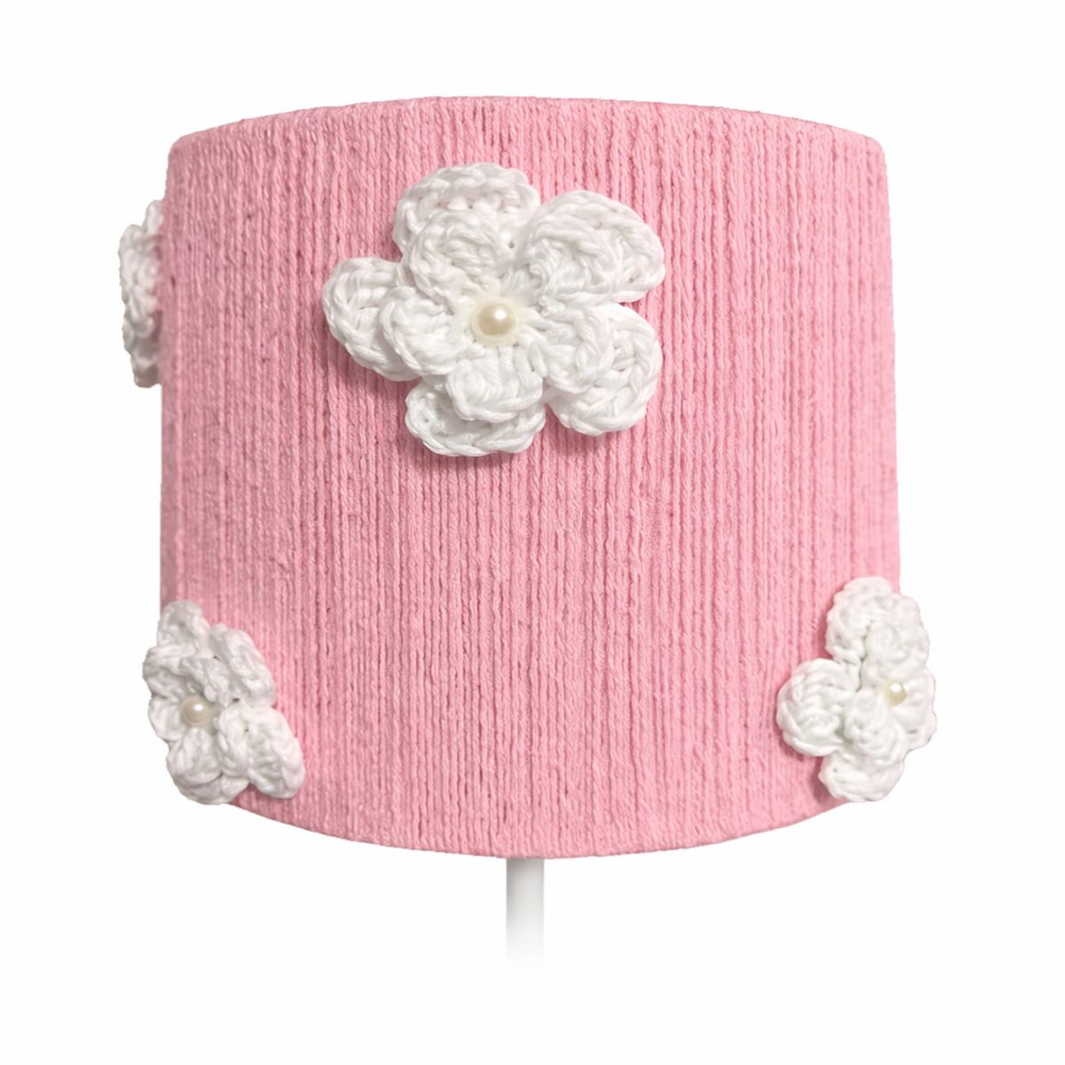 DECORACION CREATIVA - Lampara Infantil  Mesa -  Linea Flor de Algodón Blanca