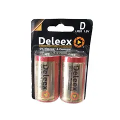 GENERICO - Pack 2 pilas DELEEX tipo D Alcalina