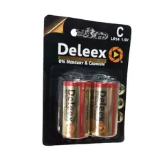 GENERICO - Pack 2 pilas DELEEX tipo C Alcalina