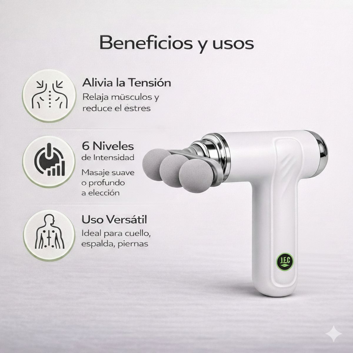 GENERICO - Masajeador Muscular Eléctrico Portátil 6 Velocidades