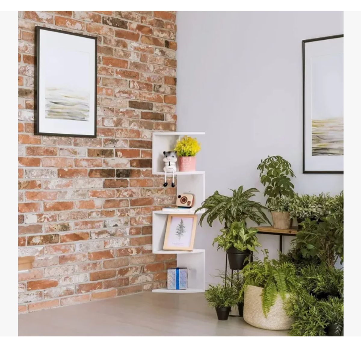 GENERICO - Repisa Esquinero Flotante 5 Niveles Mdf  Blanco 86x20 Cm