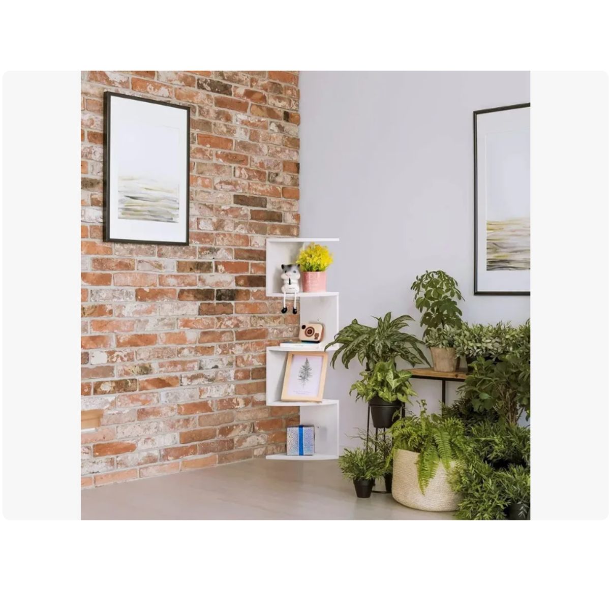 GENERICO - Repisa Esquinero Flotante 5 Niveles Mdf  Blanco 86x20 Cm