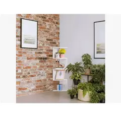 GENERICO - Repisa Esquinero Flotante 5 Niveles Mdf Blanco 86x20 Cm