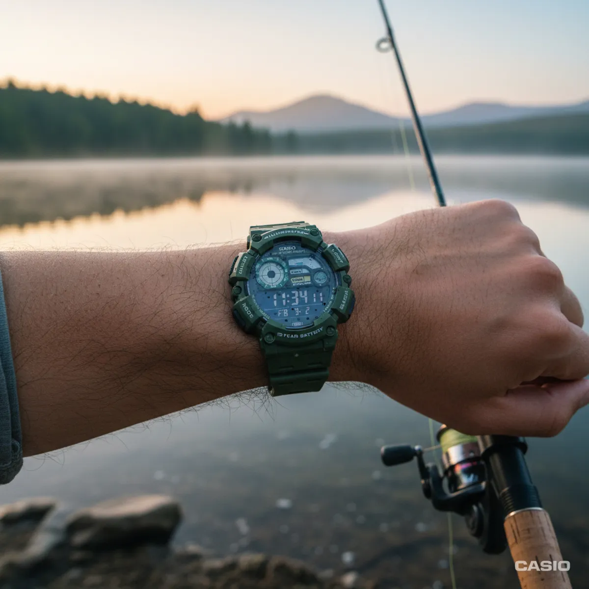 CASIO - Reloj de pulsera Casio caballero WS-1500H-3BV verde