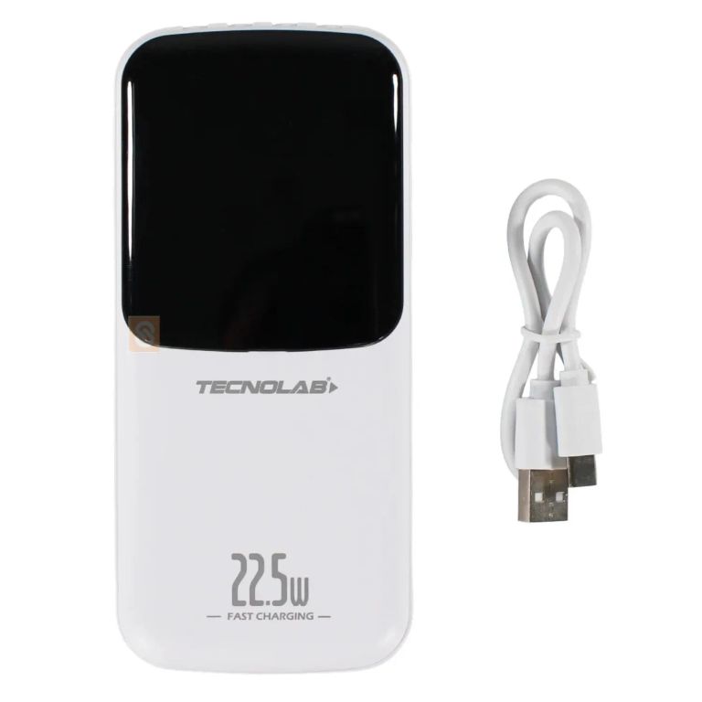 Powerbank 15000mAh 225W con Cables Integrados Blanco - SC