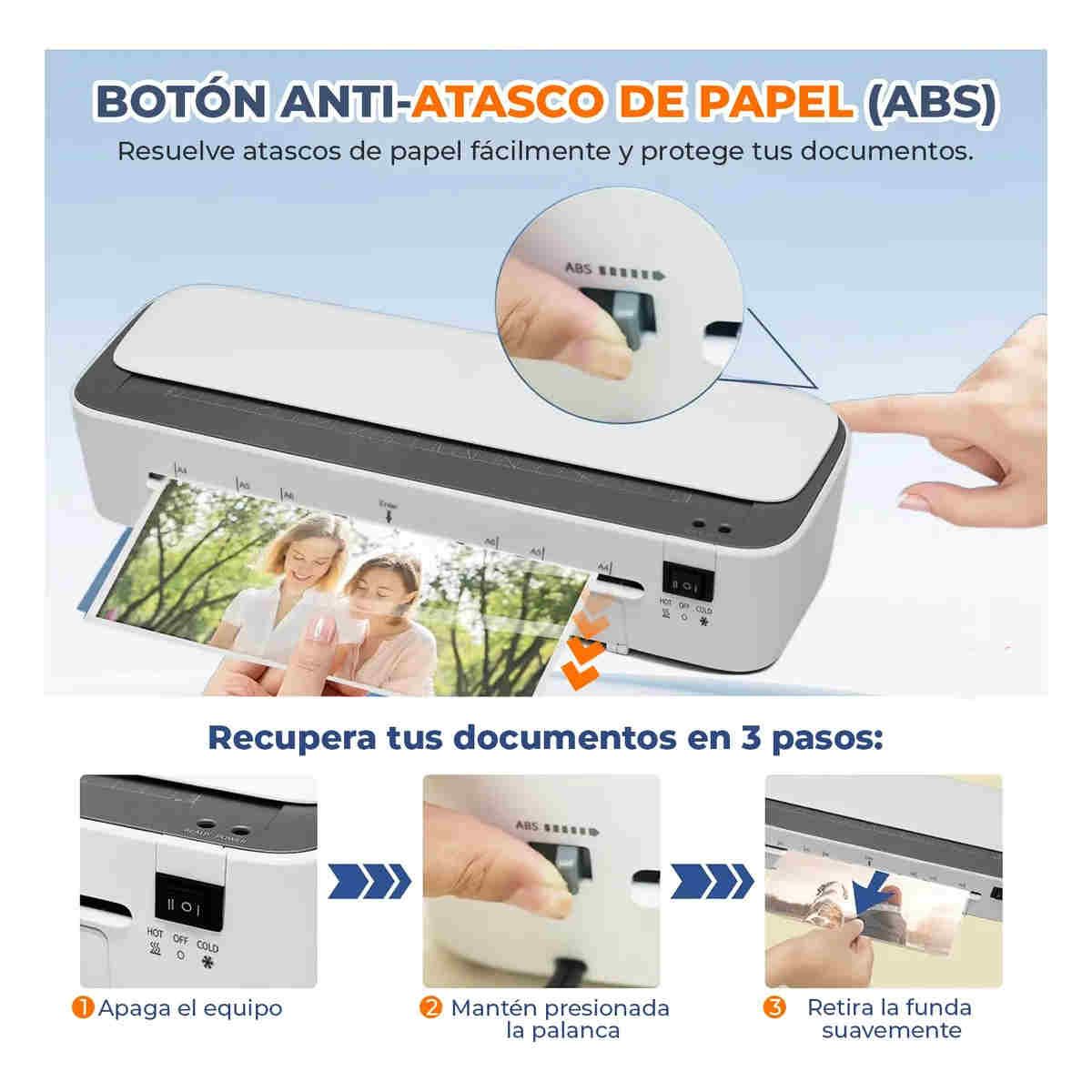 GENERICO - Termolaminadora Plastificadora 8 En 1 Laminadora Frío Calor