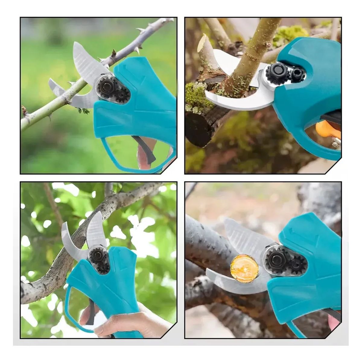 MOVI - Kit de Jardineria 6 en 1 Cortadora de Pasto + motosierra + Tijera + Sopladora