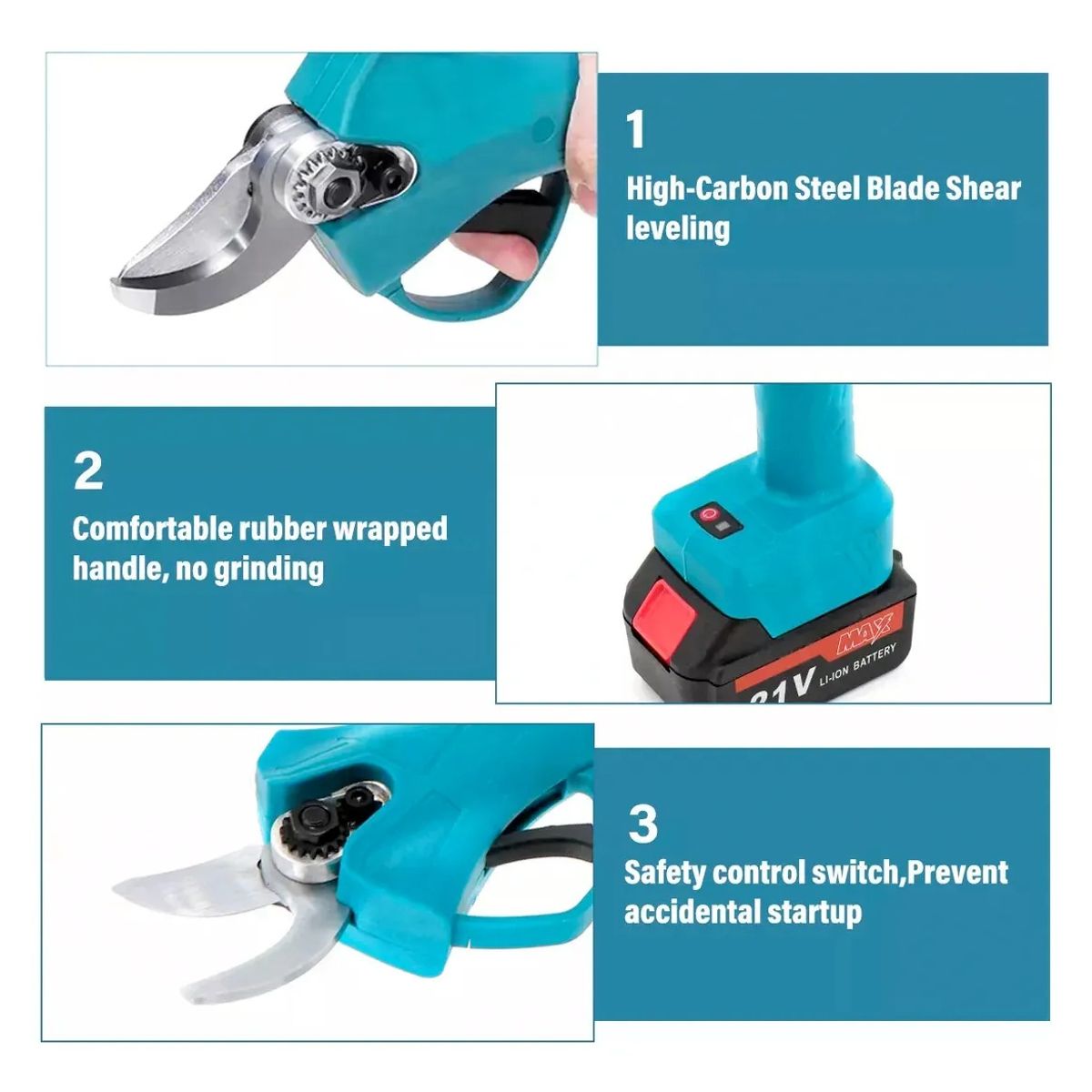 MOVI - Kit de Jardineria 6 en 1 Cortadora de Pasto + motosierra + Tijera + Sopladora