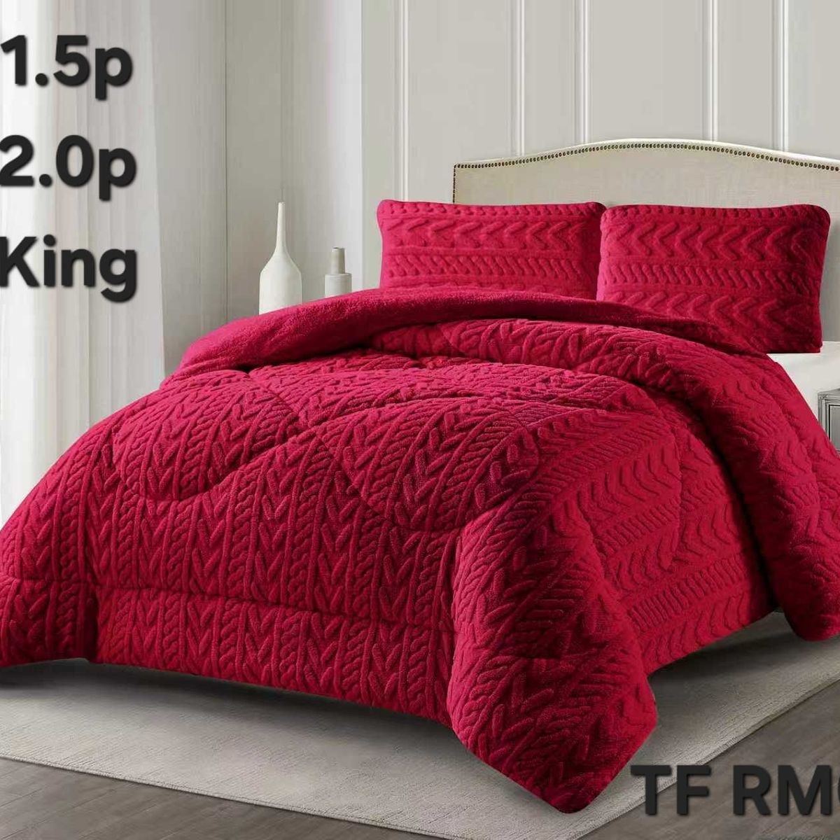 GENERICO - Cubrecama de Invierno Sherpa Texturizado con Chiporro 1.5 plazas TFRM02