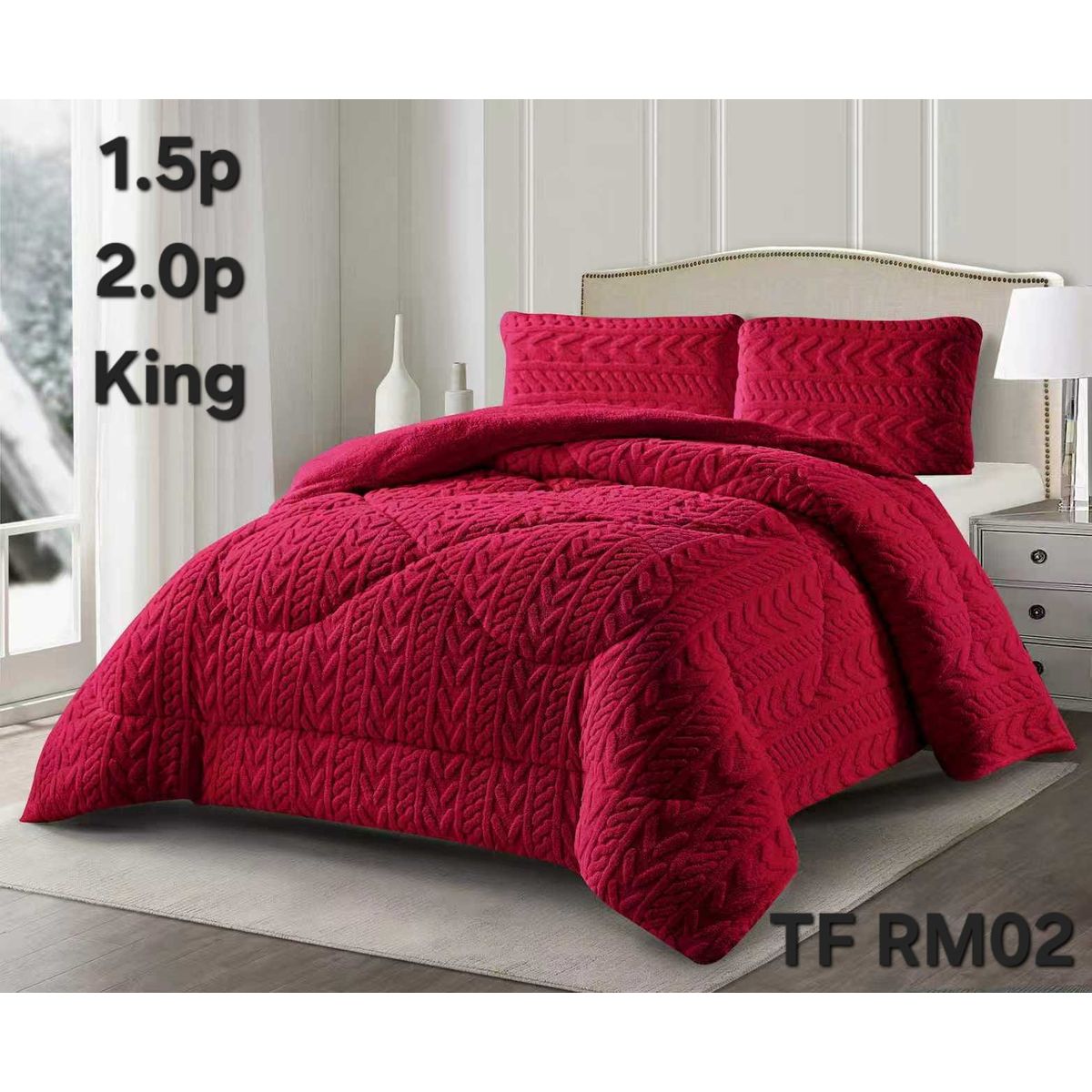 GENERICO - Cubrecama de Invierno Sherpa Texturizado con Chiporro 1.5 plazas TFRM02