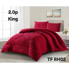 GENERICO - Cubrecama de Invierno Sherpa Texturizado con Chiporro 2 Plazas. TFRH02