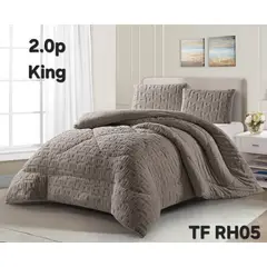 GENERICO - Cubrecama de Invierno Sherpa Texturizado con Chiporro 2 Plazas. TFRH05