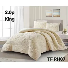 GENERICO - Cubrecama de Invierno Sherpa Texturizado con Chiporro 2 Plazas. TFRH07