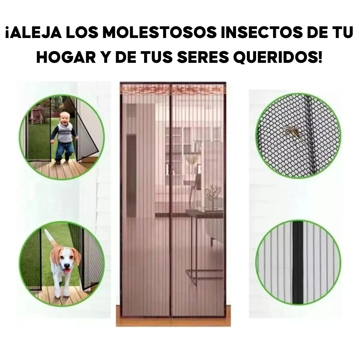 GENERICO - Malla Mosquitera Magnética Para Puertas 200x210cm Magic Mesh