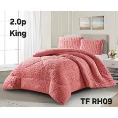 GENERICO - Cubrecama de Invierno Sherpa Texturizado con Chiporro 2 Plazas. TFRH09