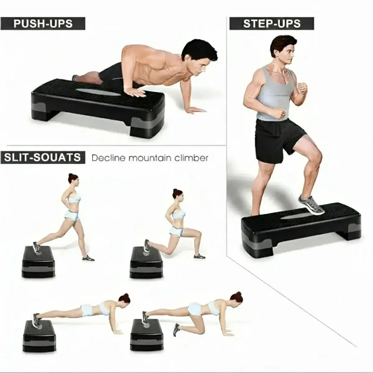 GENERICO - Step Aerobico 2 Niveles Antideslizante Pilates Fitness