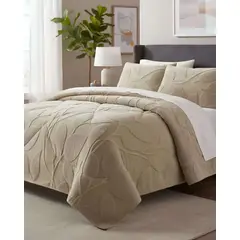 GENERICO - Cubrecama Acolchado con chiporro diseño Texturizado Hojas 2 Plazas