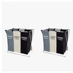 GENERICO - 2 Cestos Canasto De Ropa Sucia Plegable