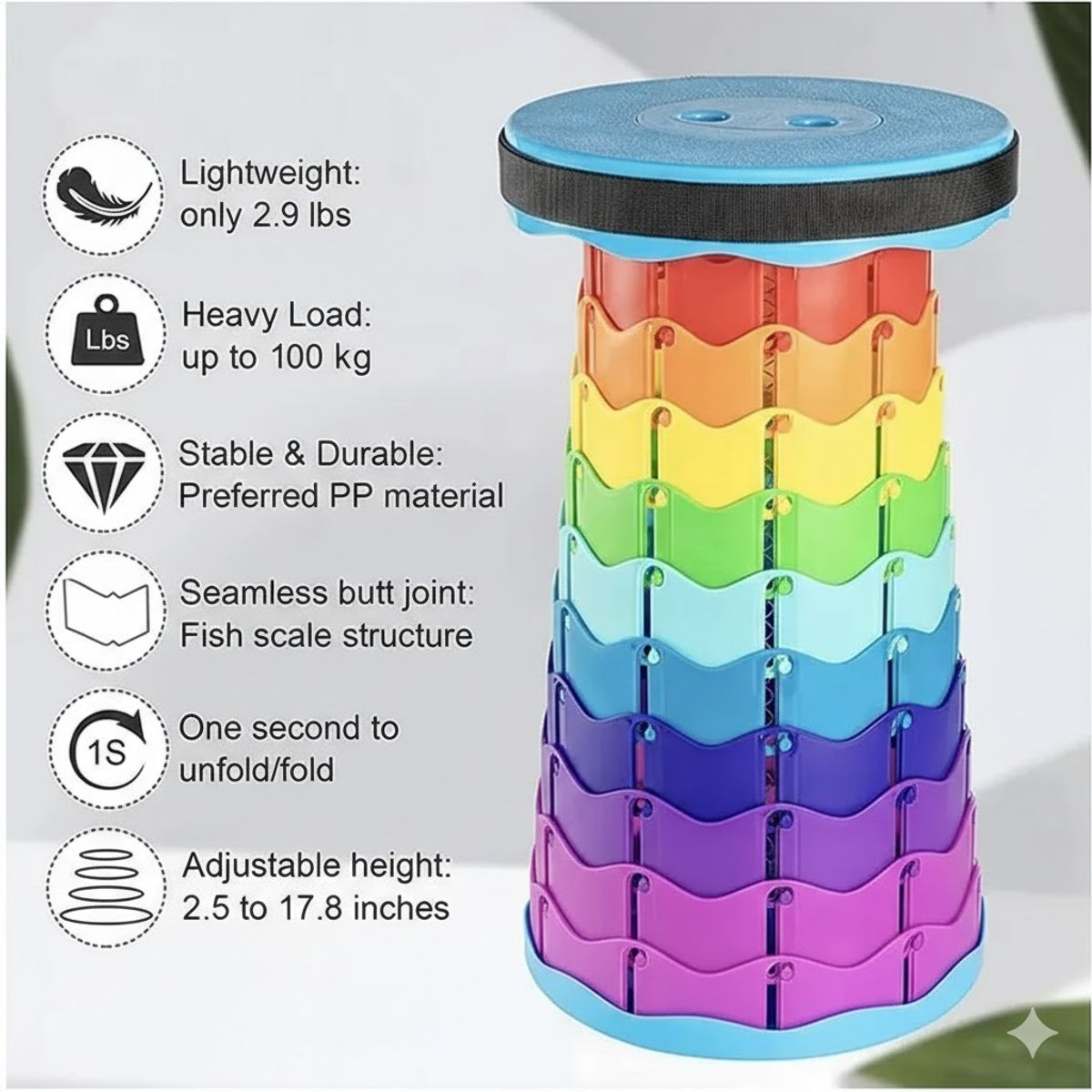 GENERICO - Piso Taburete Plegable Portátil Multipropósito