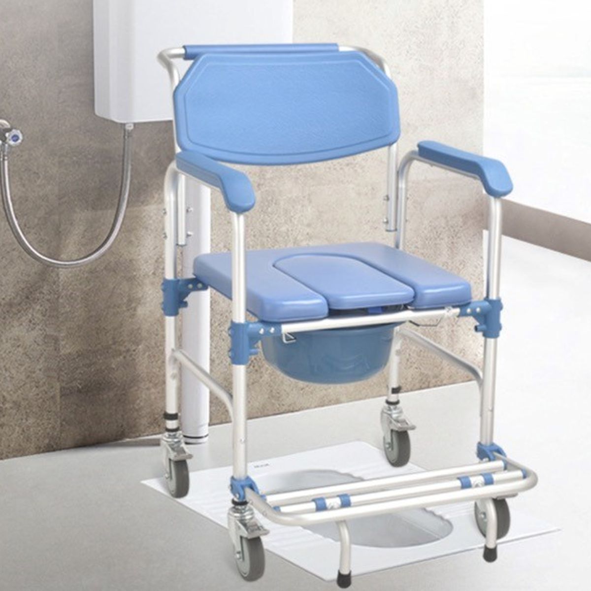 ORTOPEDIA EN LINEA - Silla de Baño y Ducha Aluminio 4 Ruedas KDB697