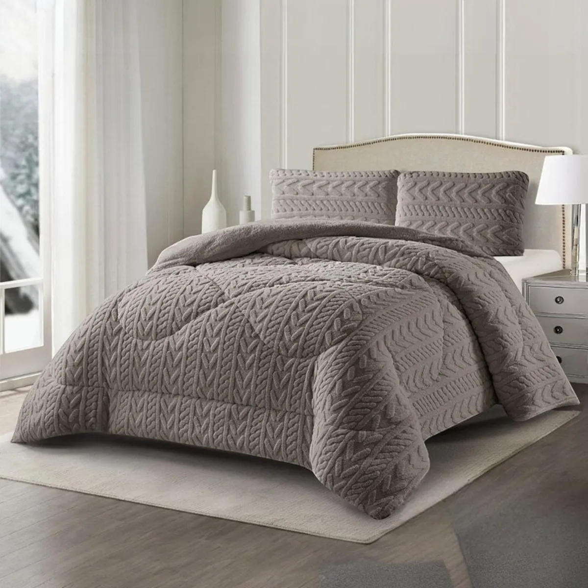 GENERICO - Cobertor King De Invierno Texturizado Con Chiporro Plumón - Multicolor - King
