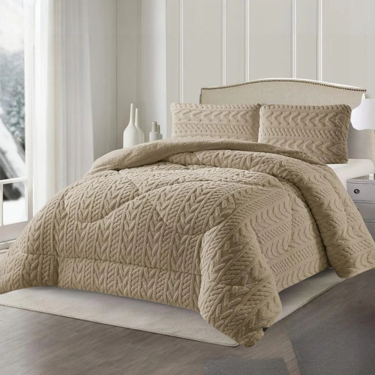 GENERICO - Cobertor King De Invierno Texturizado Con Chiporro Plumón - Multicolor - King