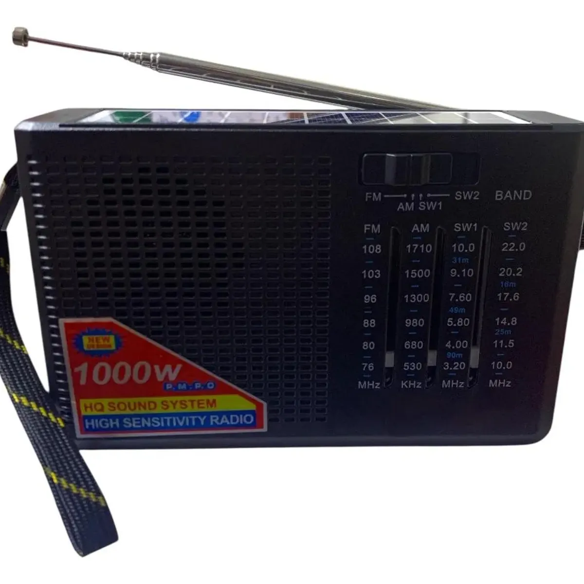 GENERICO - Radio Portátil Analógica Solar Recargable Amfm Mp3