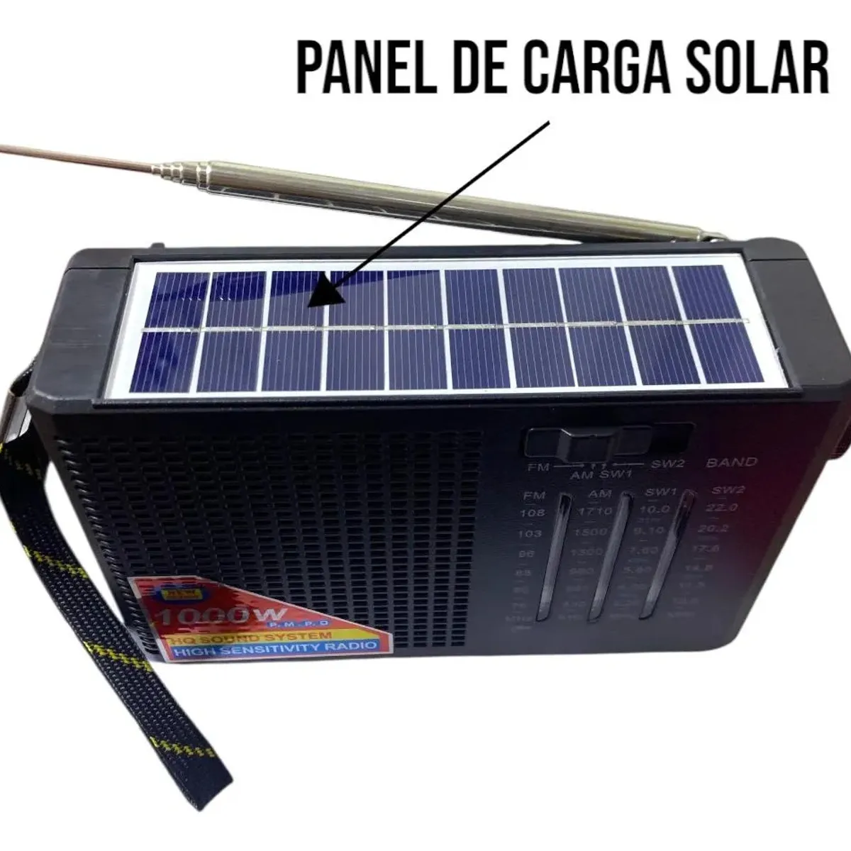 GENERICO - Radio Portátil Analógica Solar Recargable Amfm Mp3