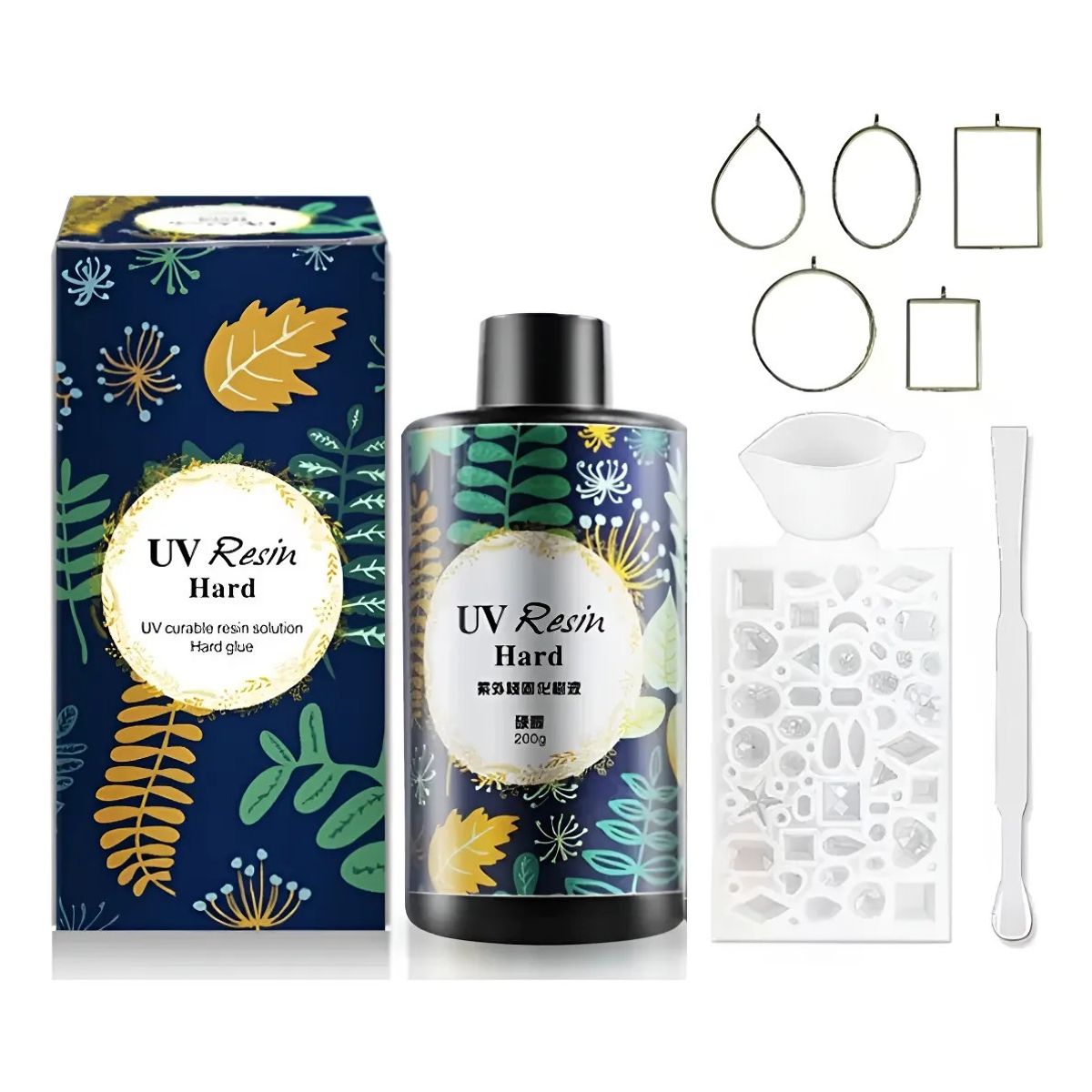 GENERICO - Kit Resina Uv 100g Crystal De Secado Rápido Blanco