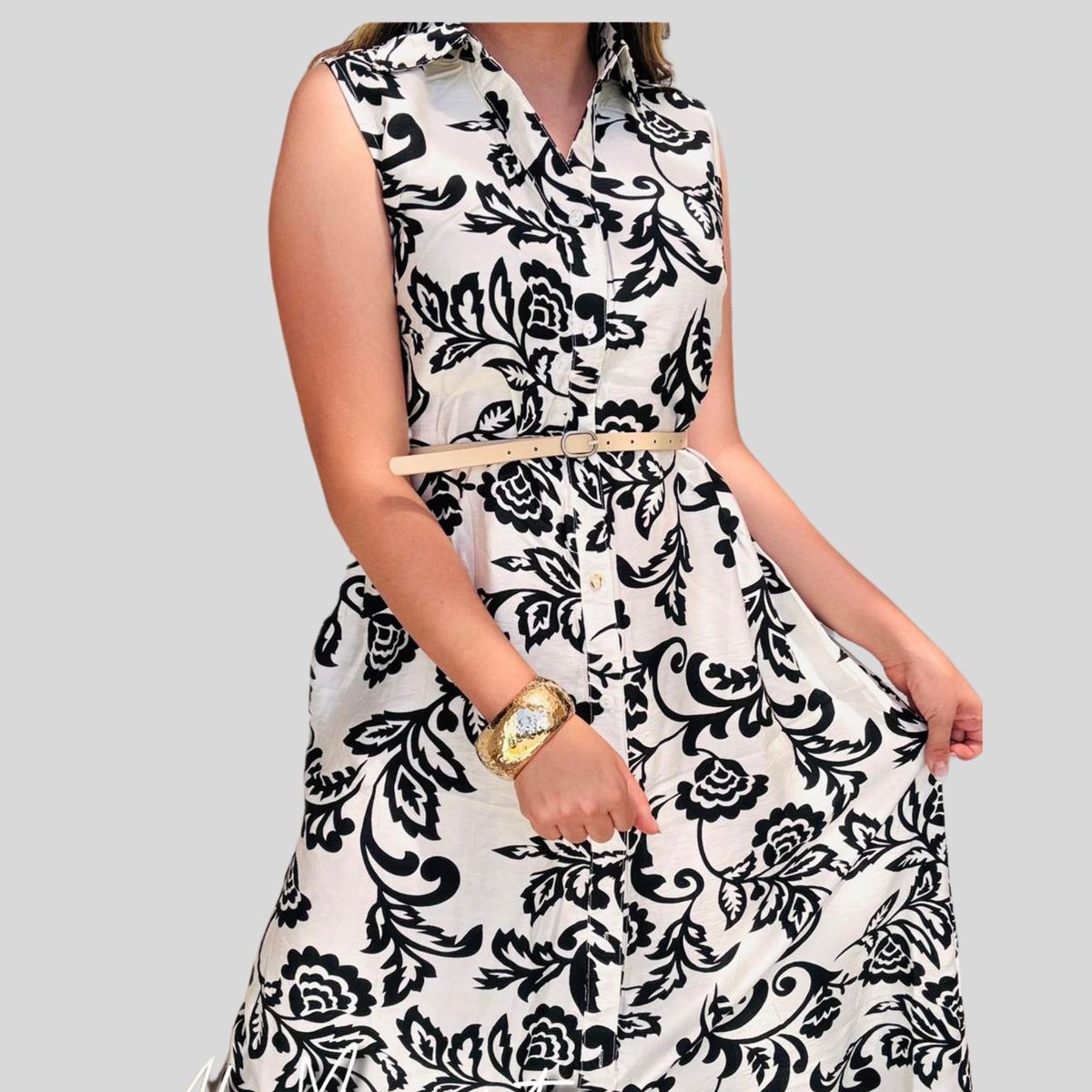 ARRAKASTA - Vestido camisero con cinturón
