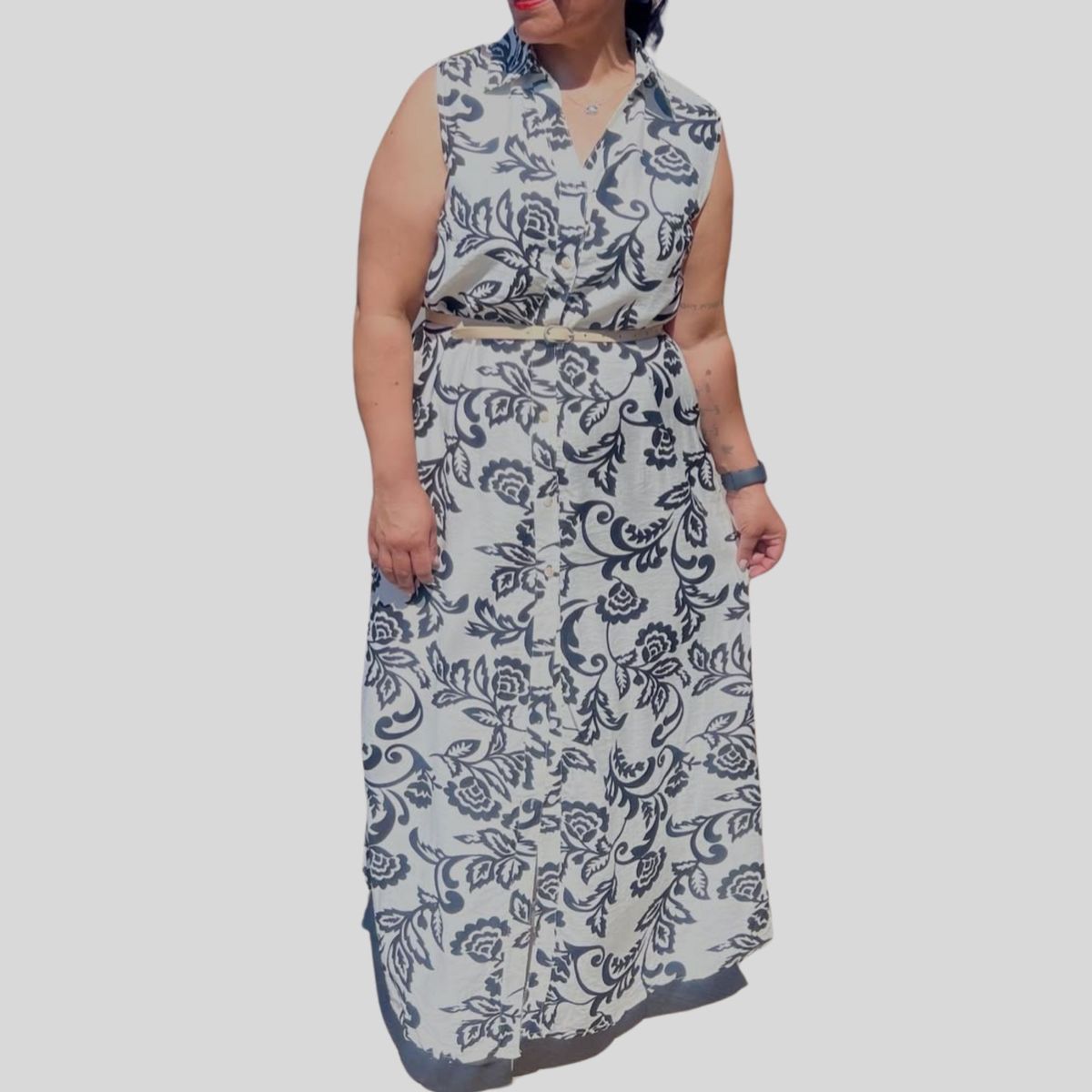 ARRAKASTA - Vestido camisero con cinturón
