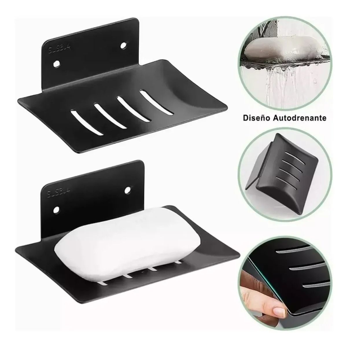 GENERICO - Juego De Accesorios De Baño Toalleros 304 Inoxidable 11pcs Negro