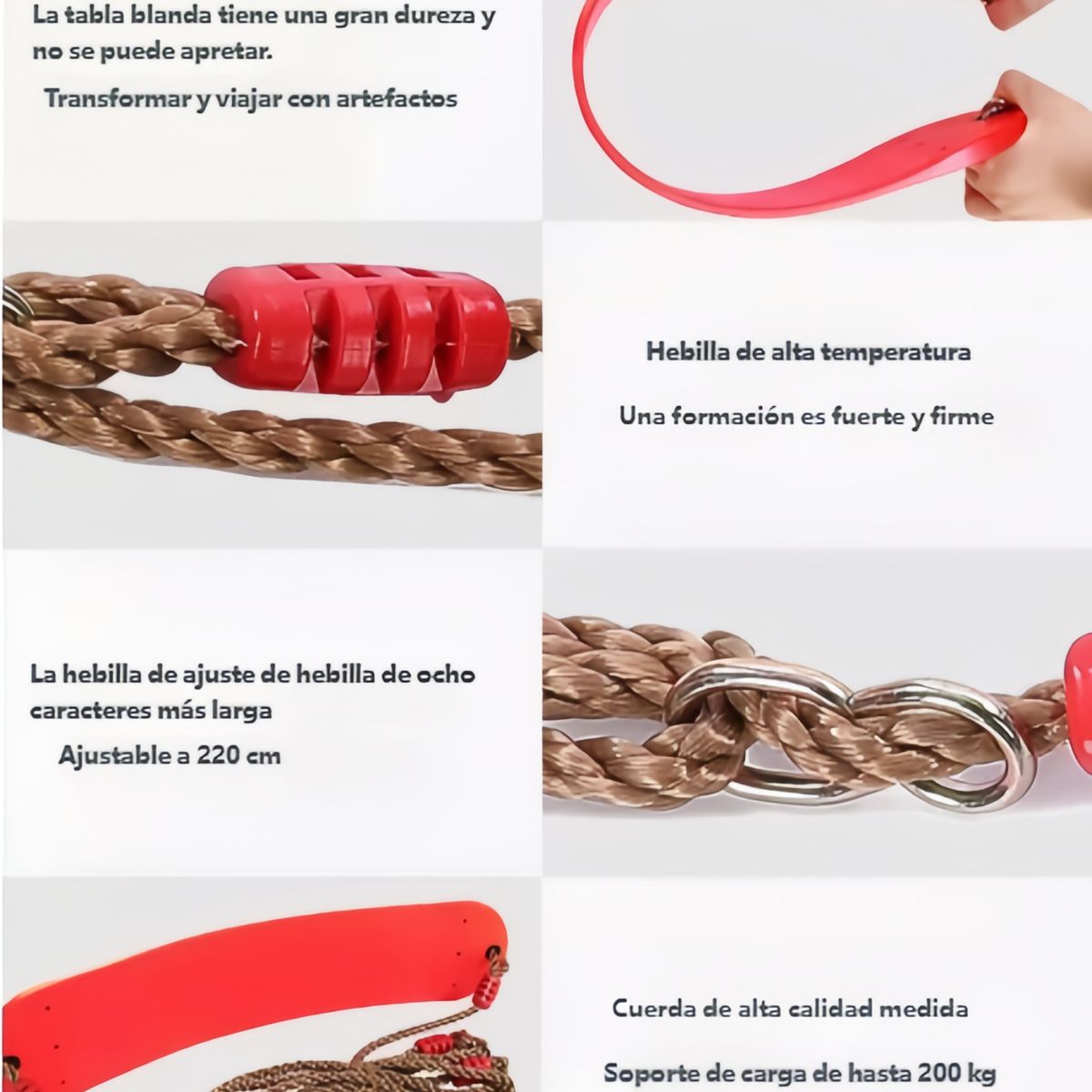 GENERICO - Columpio Ajustable Portátil Para Niños Asiento Giratorio 505 Rosa