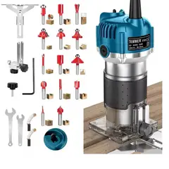 GENERICO - Router Madera Recortadora Rebajadora 800w 15 Brocas Carburo