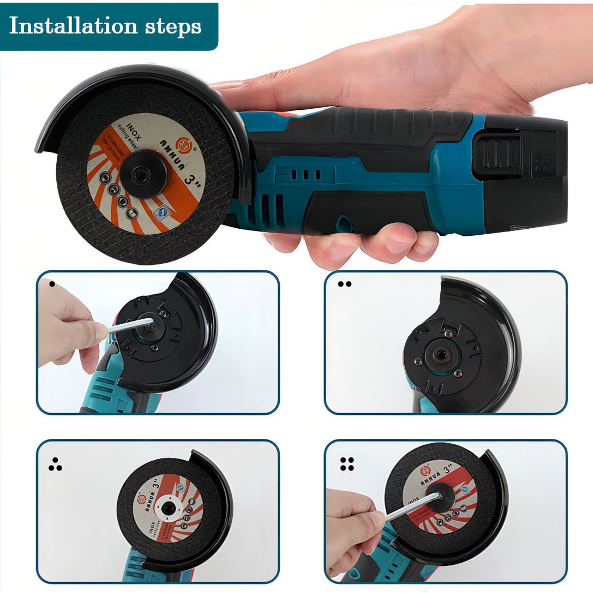 GENERICO - Mini Esmeril Angular Inalámbrica Batería Litio Pulido Corte