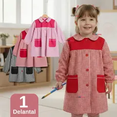 UTILISIMO - Delantal de Párvulo Niña Cotona Escolar Colegio