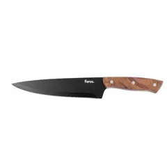 FEROZ - Cuchillo Parrillero Black + Funda de Cuero Premium