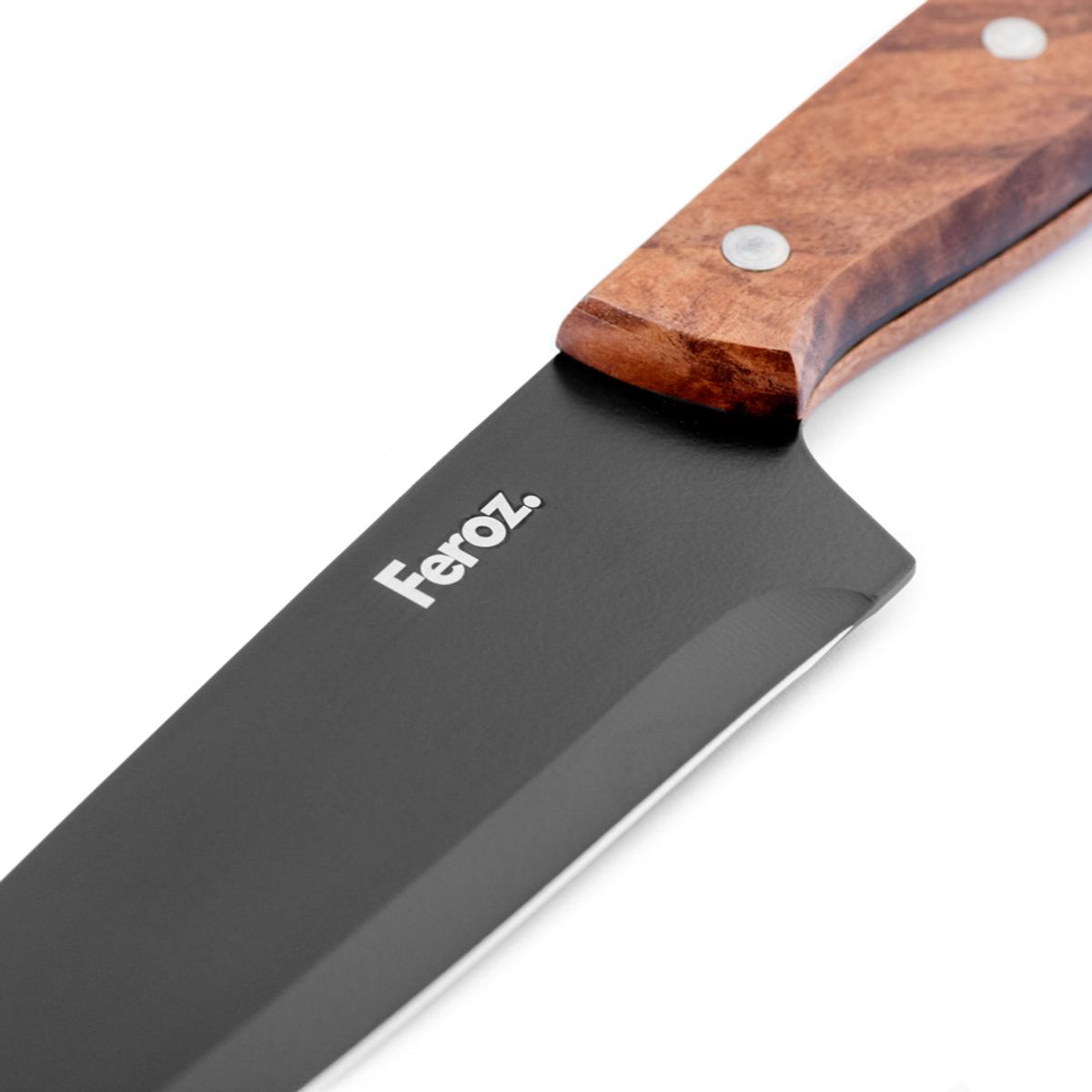 FEROZ - Cuchillo Parrillero Black Feroz + Funda de Cuero Premium