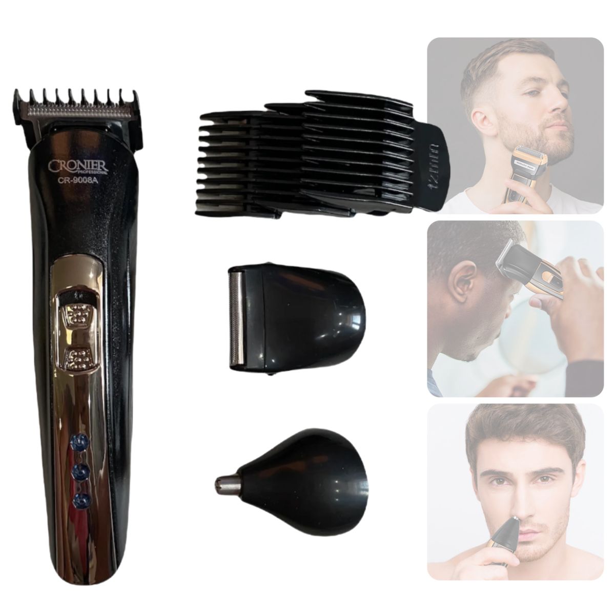 GENERICO - Máquina Afeitar Hombre Cortapelo Barba Nariz 3en1 Recargable