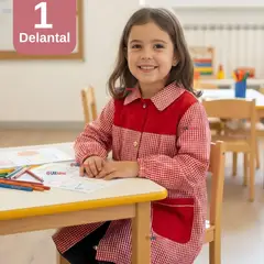 UTILISIMO - Delantal de Párvulo Niña Cotona Escolar Colegio