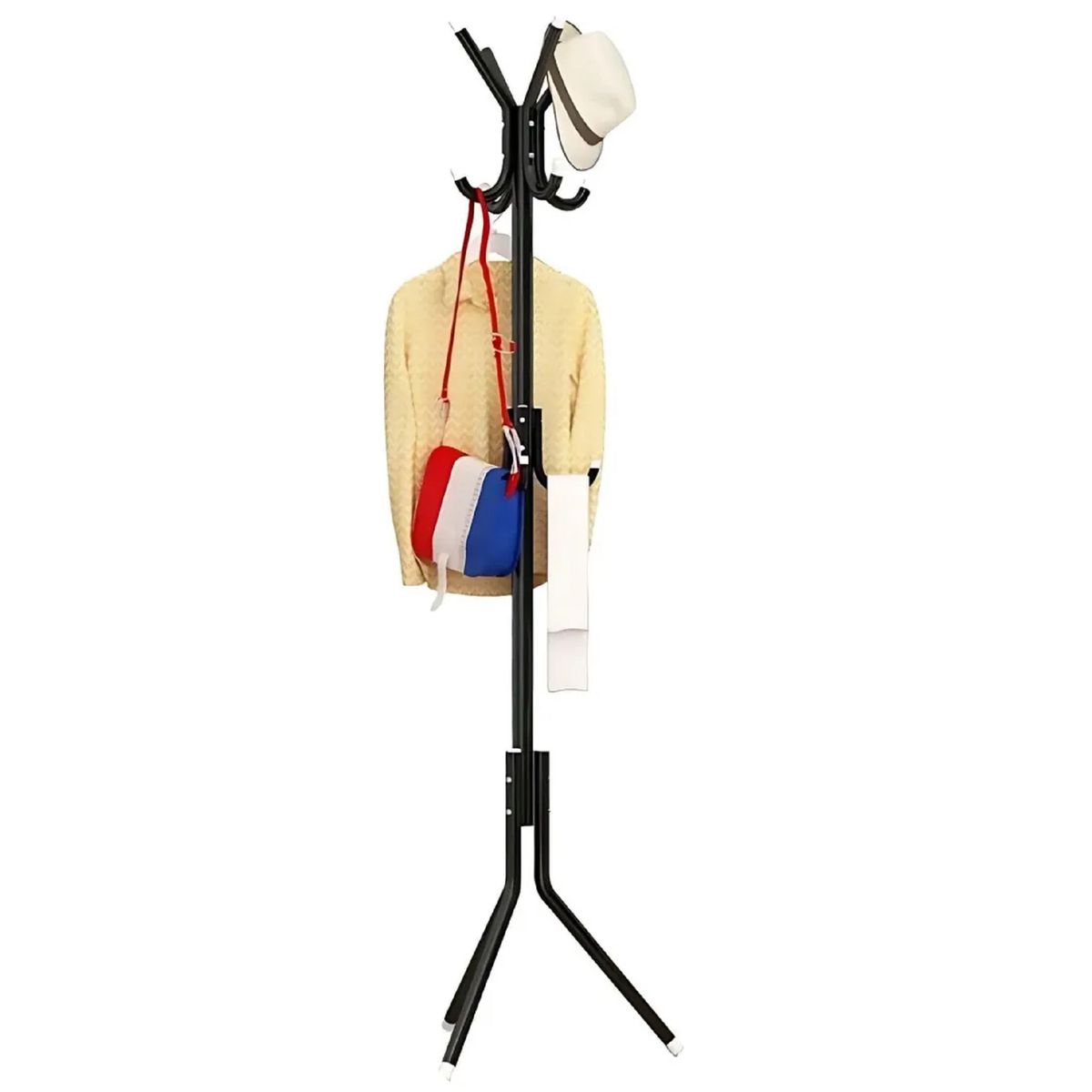 GENERICO - Perchero Metal 12 Ganchos Abrigo Sombrero NEGRO