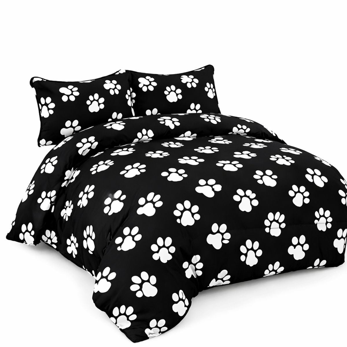 GENERICO - Cobertor con Chiporro de Invierno 2 Plazas Liso Negro con Patitas